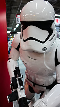 Osaka,JAPAN - Nov 26, 2019 : Star Wars Storm Trooper Statue in Links Umeda, Osaka.