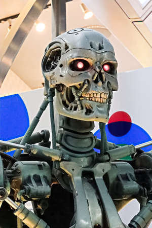 OSAKA, JAPAN - June 17, 2020 : Photo of the T-800 End skeleton from the Terminator 3D,Terminator 6 Dark Fateのeditorial素材
