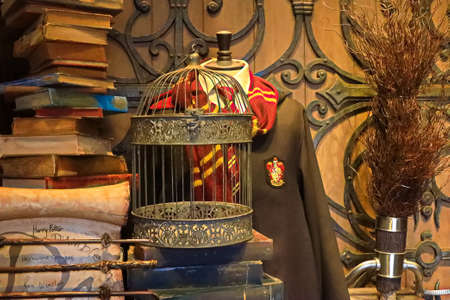 Osaka,Japan - Nov 13,2019 : Close up of Griffindor uniform at Wizarding world of Harry Potter in Universal Studios Japan.のeditorial素材