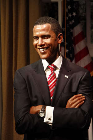 LAS VEGAS, NV/USA - Nov 05, 2011: Barack Obama the USA Former President in the Mazdame Tusauds Wax Museum Marie Custom Was Born as Marie Grosholtz in 1761のeditorial素材