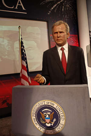 LAS VEGAS, NV/USA - Nov 05, 2011: A waxwork of George W. Bush on display at Madame Tussauds wash museum in Las Vegas Nevada.のeditorial素材