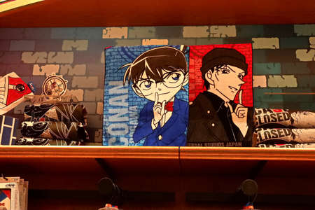 OSAKA, JAPAN - Jun 17, 2020 : Detective Conan souvenir products at Universal Studios Japan for Promoting Detective Conan World at Universal Studios Japan.のeditorial素材