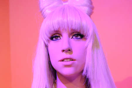 LAS VEGAS, NV/USA - OCT 11, 2017: A waxwork of Lady Gaga on display at Madame Tussaudas wax museum in Las Vegas Nevada.のeditorial素材