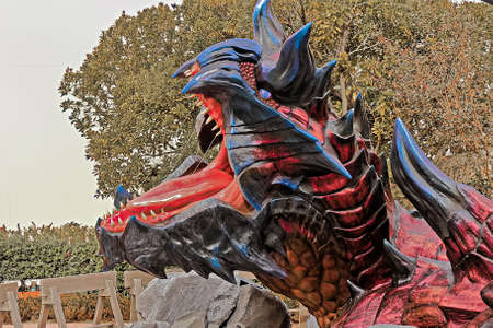 Osaka, Japan - Feb 06,2016 - Display of  Glavenus from Monster Hunter Generations.Glavenus's Japanese name (Dinovaldo) is a reference to Dinosaur, Nova, and Halberd,Glavenus are Brute Wyverns first inのeditorial素材