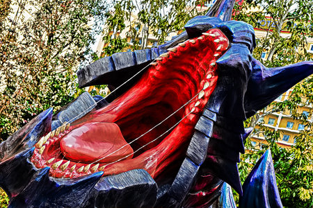Osaka, Japan - Feb 06,2016 - Display of  Glavenus from Monster Hunter Generations.Glavenus's...