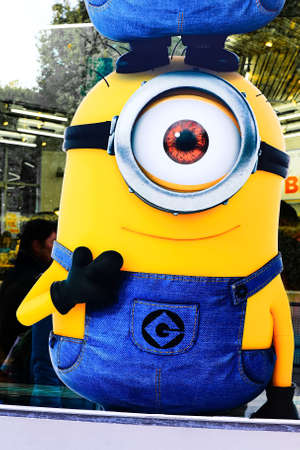 OSAKA, JAPAN - June 24, 2017 : Statue of "HAPPY MINION", located in Universal Studios Japan, Osaka, Japan. Minions are famous character from Despicable Me animation_Aのeditorial素材