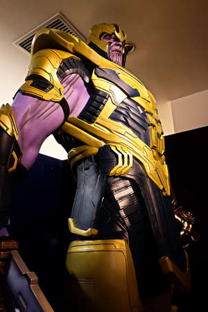 Osaka,Japan - Aug 25, 2020 :  Thanos full armor suit action figure show for promote Avengers endgame movie at Daimaru Osaka department storeのeditorial素材