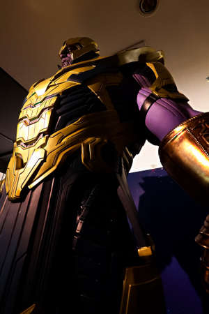 Osaka,Japan - Aug 25, 2020 :  Thanos full armor suit action figure show for promote Avengers endgame movie at Daimaru Osaka department storeのeditorial素材