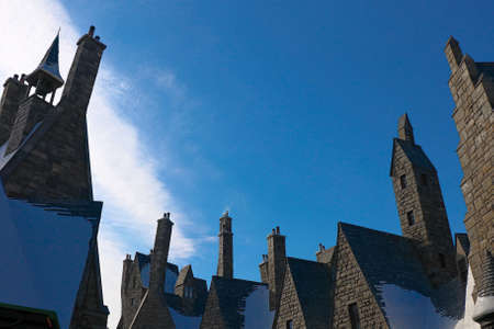OSAKA, JAPAN - Apr 25 2017: This is a scene in Beautiful Hogsmeade Village at Wizarding World of Harry Potter, Universal Studios Japan (USJ).のeditorial素材