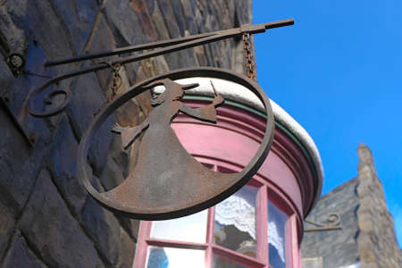 OSAKA, JAPAN - Apr 25 2017: This is a scene in Beautiful Hogsmeade Village at Wizarding World of Harry Potter, Universal Studios Japan (USJ).のeditorial素材