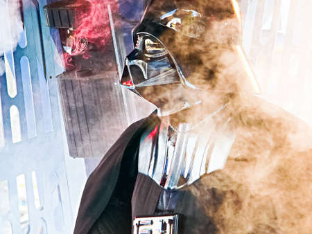 Los Angeles,USA - Nov 1,2019: Reproduction in original scales of Darth Vader bust from the Star Wars movie saga.のeditorial素材