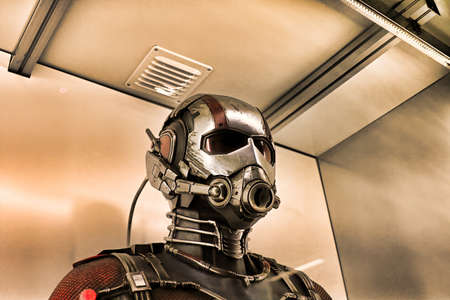 LAS VEGAS, NV, USA - OCT 09, 2017: Ant Man costume at the Avengers experience in Treasure Island Hotel and Casino on Las Vegas Strip.Avengers Endgameのeditorial素材