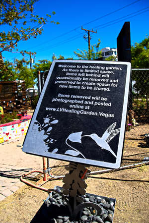 The Las Vegas Community Healing Garden to remember victims killed in the Las Vegas attack shooting  during remodeling for October 1 opening.のeditorial素材