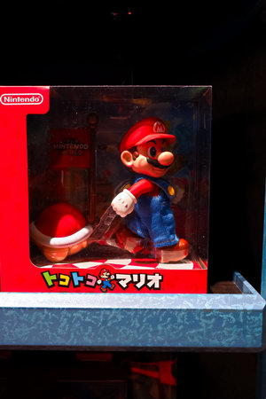 Osaka, Japan-November 5, 2021: Super Mario Bros. goods store in Nintendo World. Super Nintendo World...