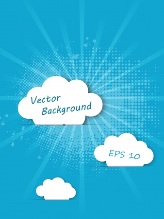 Cloudscape background with sun raysのイラスト素材