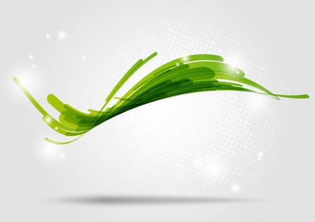 Green abstract wave background with light elementsのイラスト素材