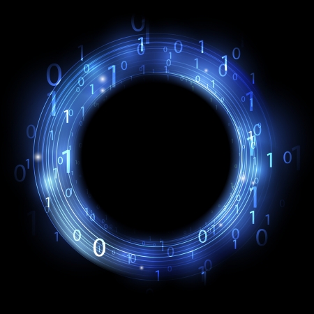 Blue ring with binary code - concept of informationのイラスト素材