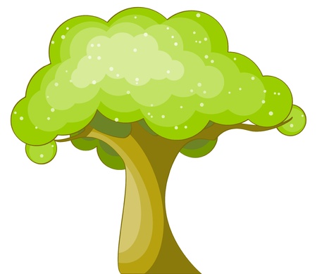 illustration of green cartoon treeのイラスト素材