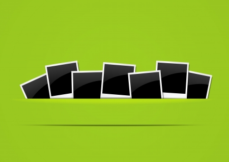 Photo paper border on green backgroundのイラスト素材