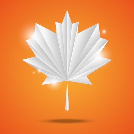 Paper origami maple leafのイラスト素材