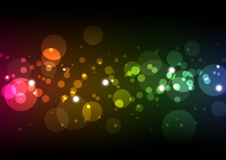 Rainbow bokeh background with lightsのイラスト素材