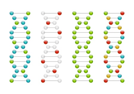 Set of glossy DNA moleculesのイラスト素材