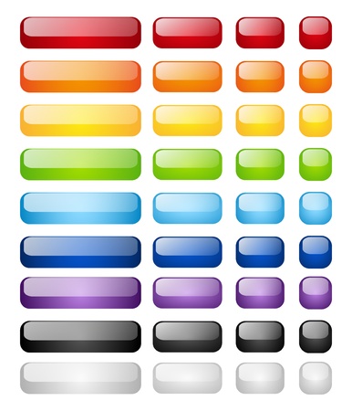 Set of glossy buttons isolated on whiteのイラスト素材