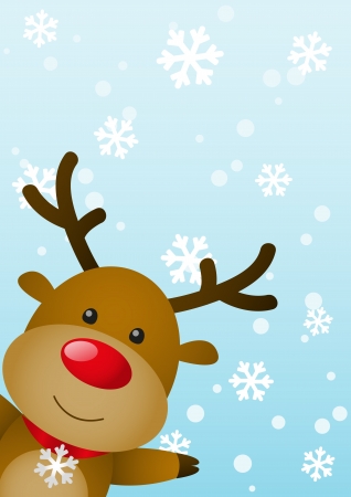 Christmas card with cute deerのイラスト素材