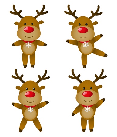 Set of cute Christmas deersのイラスト素材