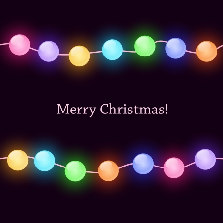 Christmas card with color lightsのイラスト素材