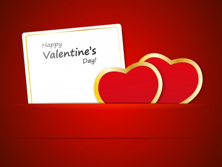 Red paper hearts with bannerのイラスト素材