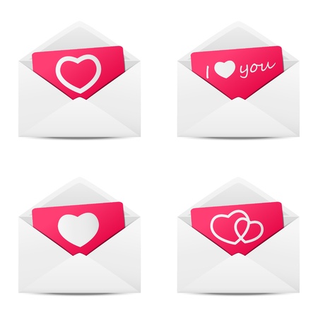Set of love Valentine messageのイラスト素材