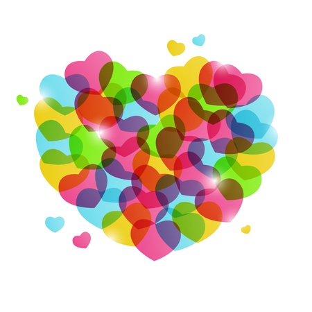 Color hearts on white backgroundのイラスト素材