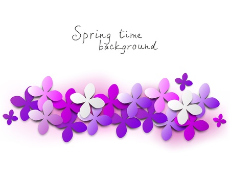 Lilac floral background with place for textのイラスト素材