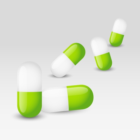 Medical background with green pillsのイラスト素材