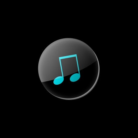 Music button on black backgroundのイラスト素材