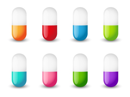 Set of color pill iconsのイラスト素材