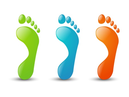 Set of glossy foot iconsの写真素材