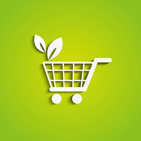 Shopping cart icon - organic conceptの写真素材