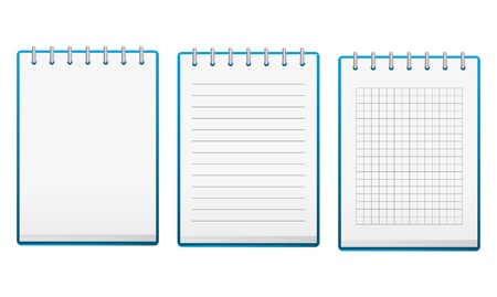 Set of notebooks isolated on whiteの写真素材