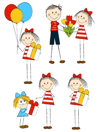 Set of holiday funny childrenの写真素材