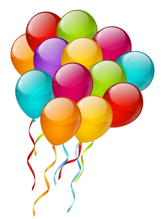 Color balloons isolated on whiteの写真素材