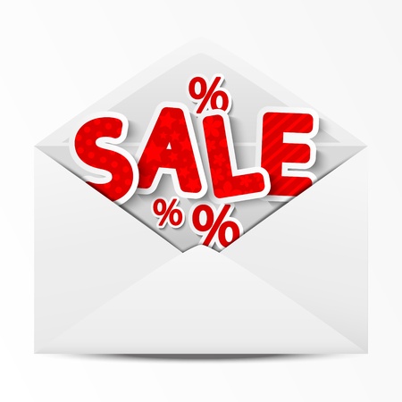 Paper envelope with sale messageの写真素材