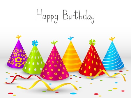 Birthday hats background with place for textのイラスト素材