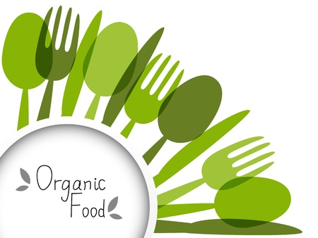 Organic food background with place for textの写真素材
