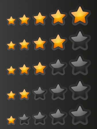 Set of starry rating buttonsの写真素材