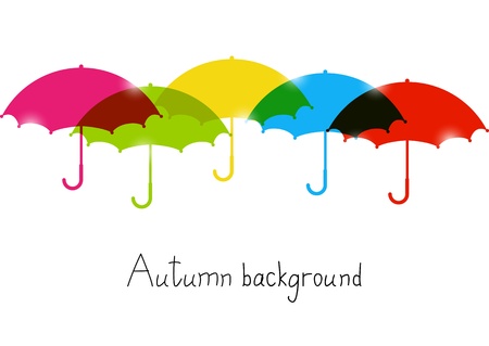 Autumn background with color umbrellasの写真素材