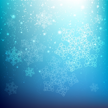 Blue Christmas background with snowflakesのイラスト素材