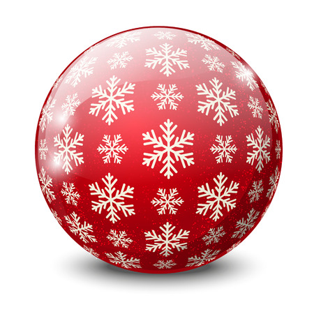 Christmas glossy ball on whiteのイラスト素材