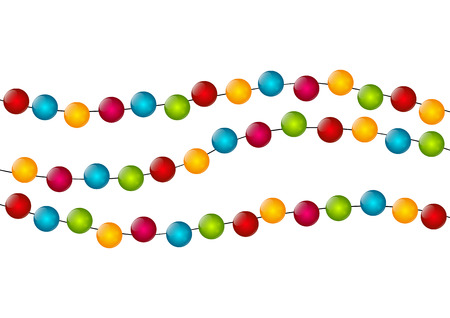 Color light bulbs on whiteのイラスト素材